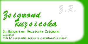 zsigmond ruzsicska business card